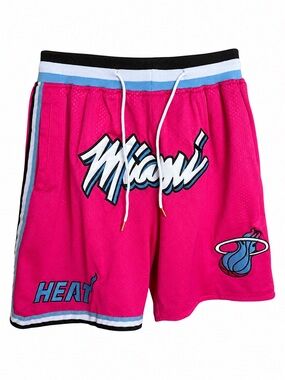 Just Don Miami Heat Vice Pink Mesh Basketball Shorts Size L nwot